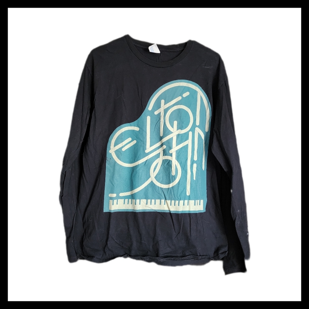 💕3/$15💕 Elton John Black Long Sleeve Graphic Tee